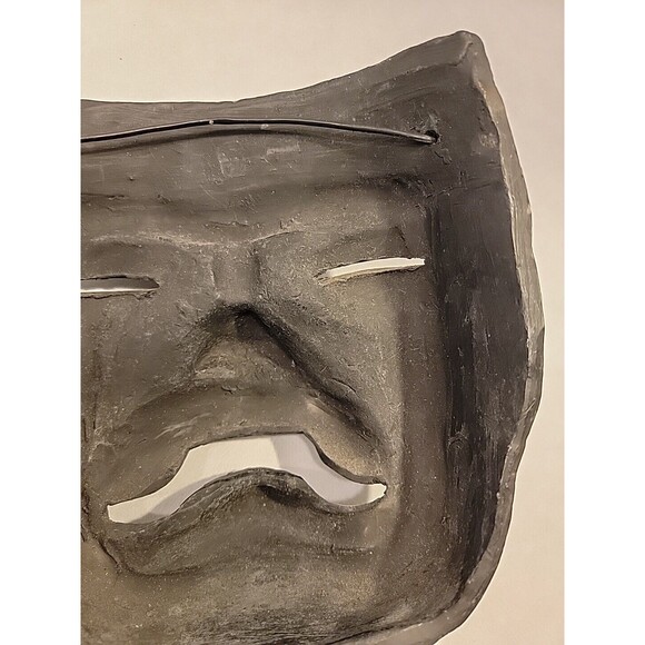 Vintage Oaxaca Mexico Black Pottery Mask Folk Art Face Tribal Aztec Mayan Wall - Picture 12 of 13